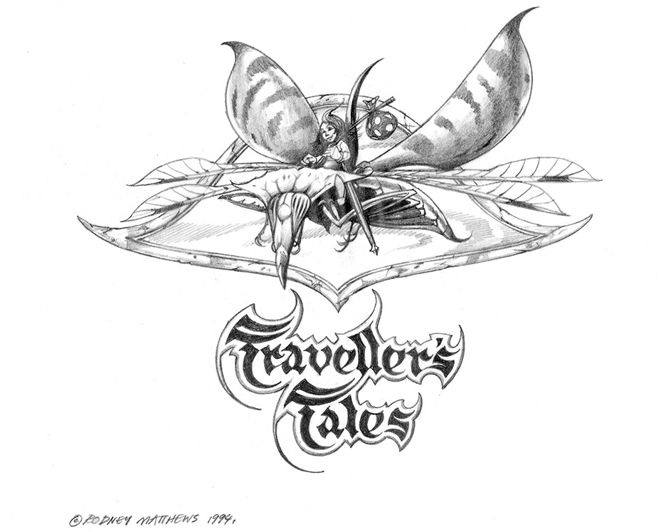 Traveller's Tales alternative logo by Rodney Matthews