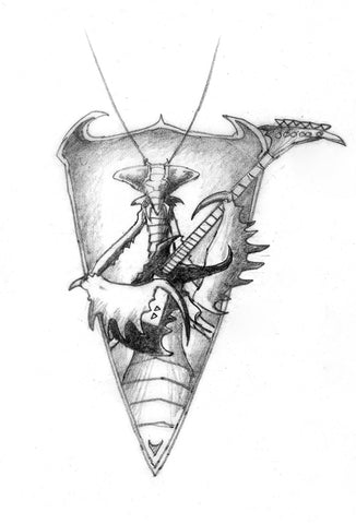 Praying Mantis Badge Design | Rodney Matthews Studios