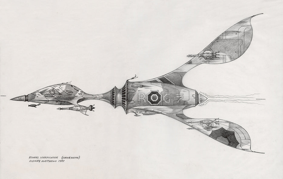 Roger's Starfighter (Side View) by Rodney Matthews