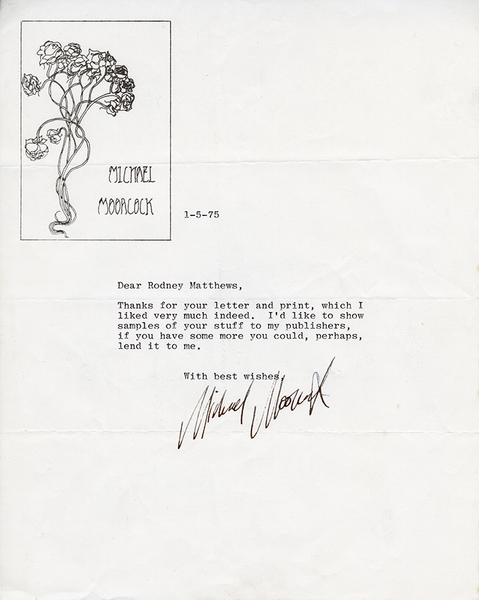 Letter from Michael Moorcock | Rodney Matthews Studios