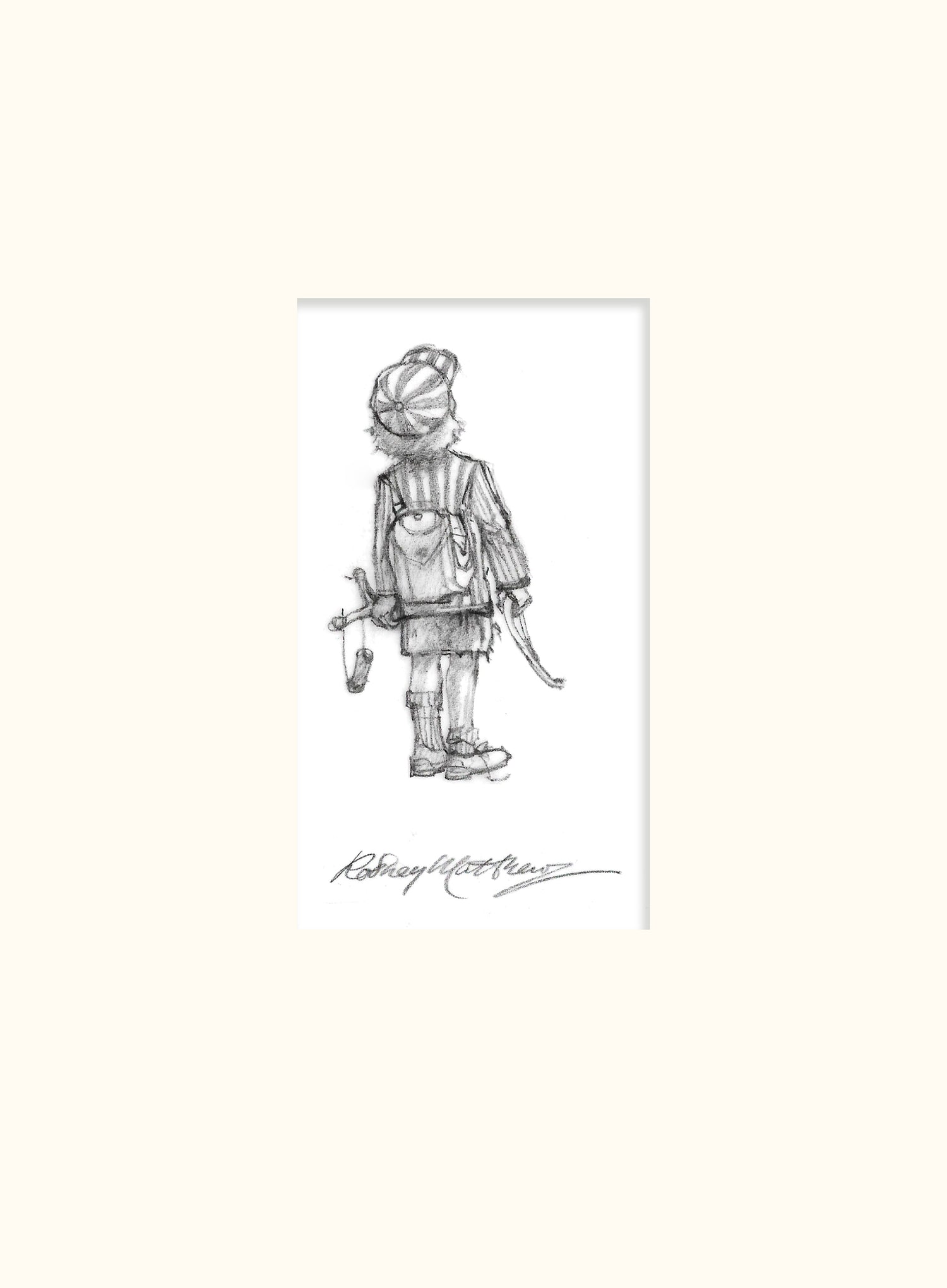 Detail from SB'D'L (Magnum) - Small boy original pencil sketch by Rodney Matthews