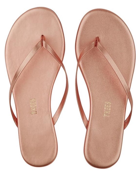 rose gold flip flop sandals