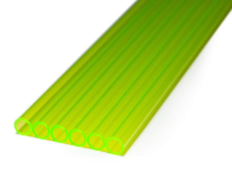 PrimoChill 1/2in. OD Rigid PETG Tube – 6 x 30in. – UV Green