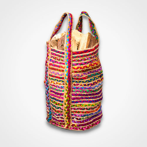 Fairtrade Multi Colour Cotton Jute Chindi Bag