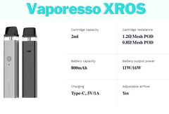 Vaporesso XROS Specs