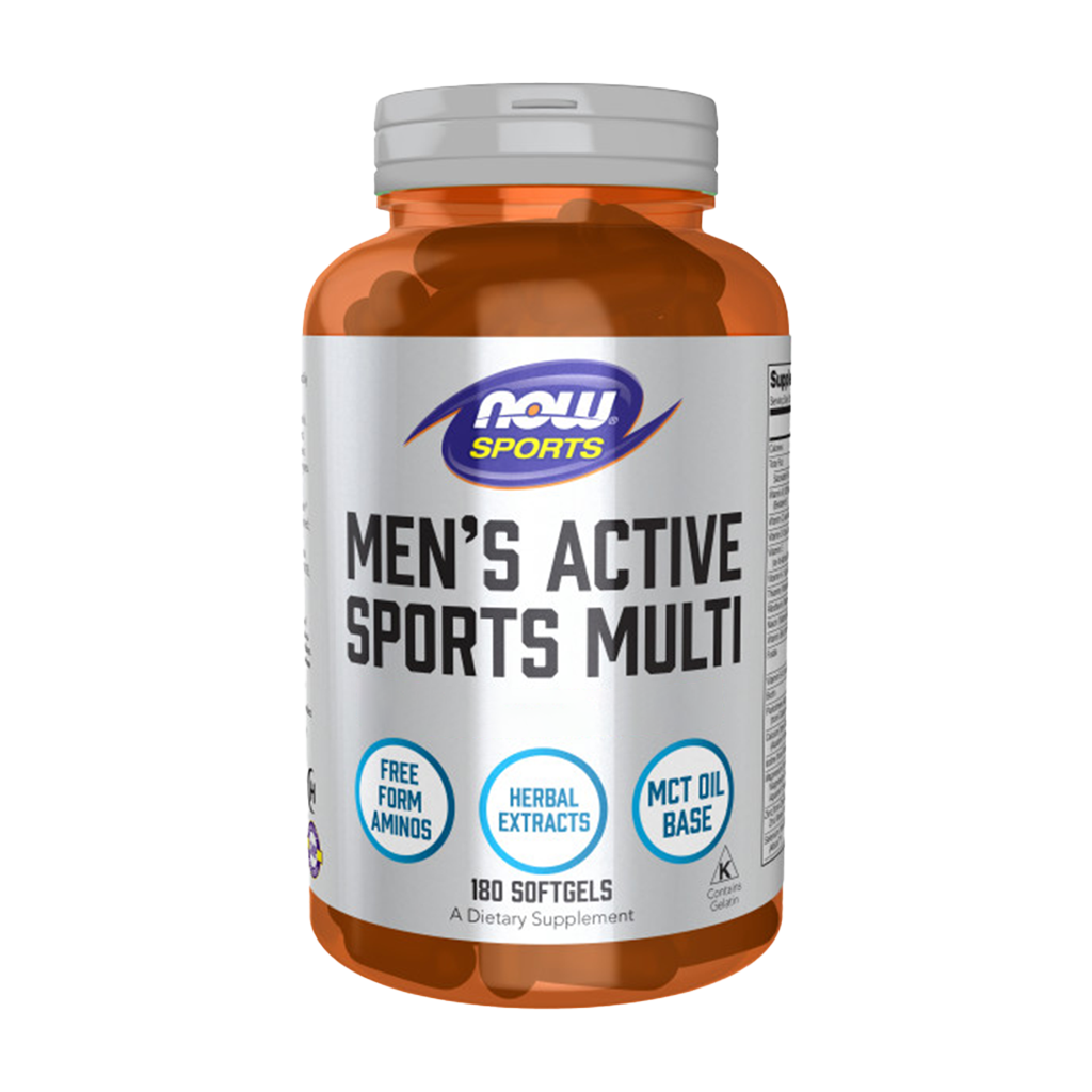 now foods mens active sports multi 180 softgels front