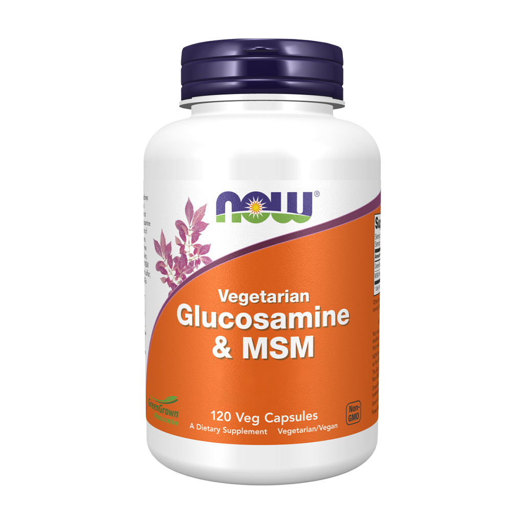 NOW Foods Glucosamine & MSM vegetarisch capsules voorkant