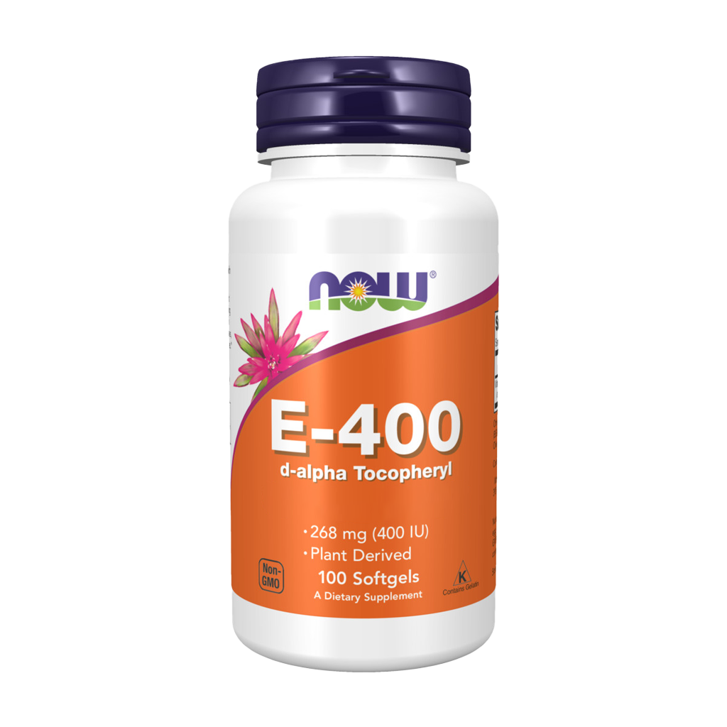 NOW Foods Vitamine E-400 D-alfa-tocoferyl Voorkant