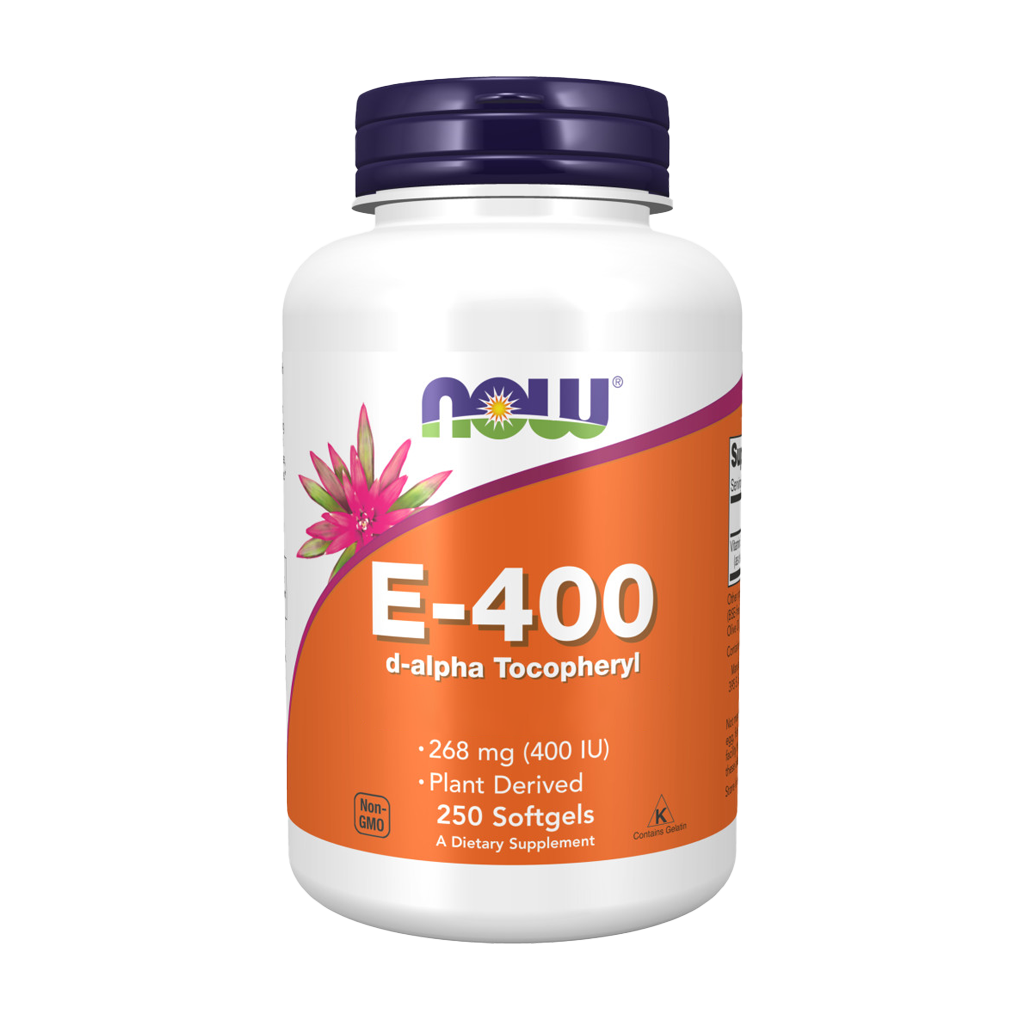 NOW Foods Vitamine E-400 D-alfa-tocoferyl Voorkant