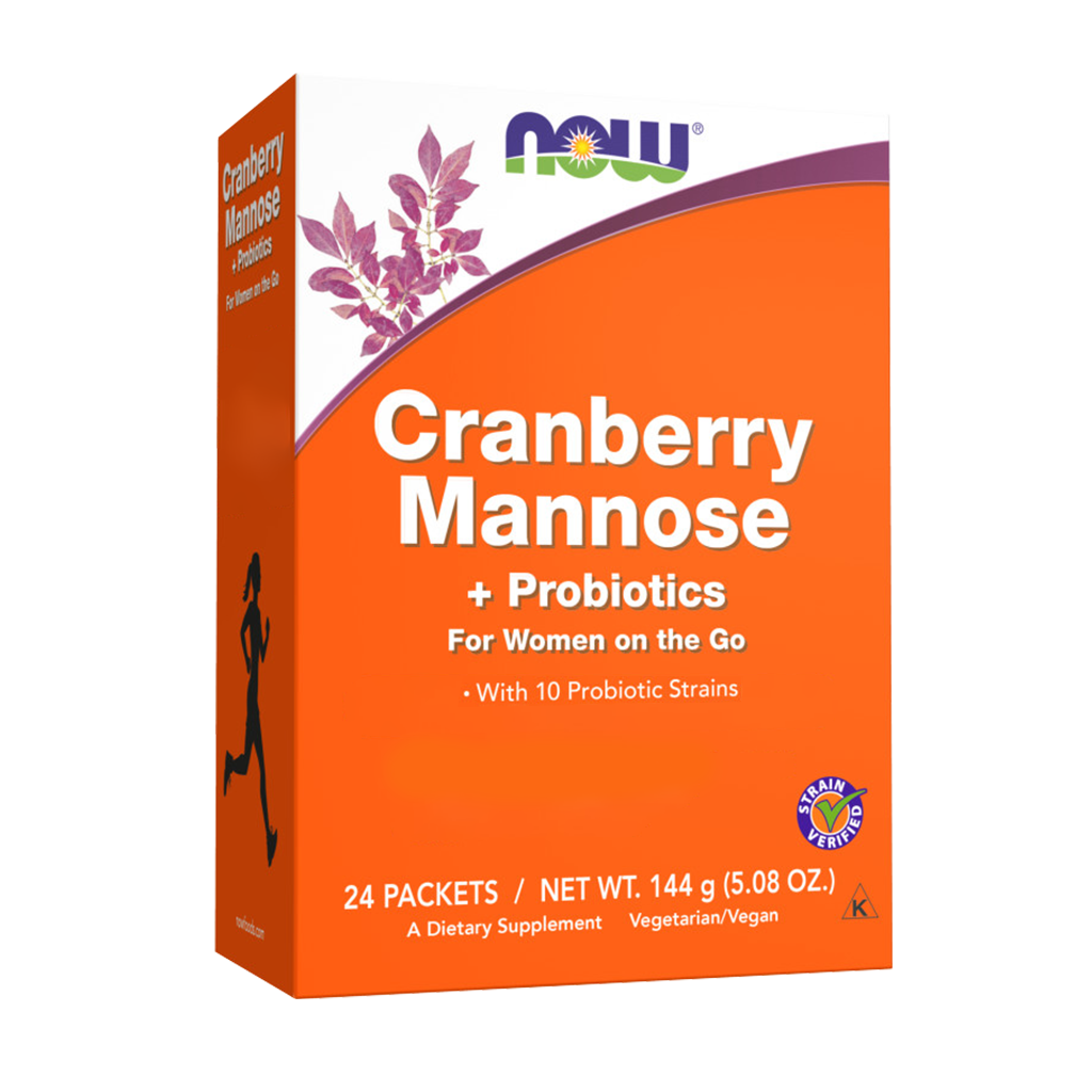 now foods cranberry mannose probiotica sticks 24 stuks voorkant