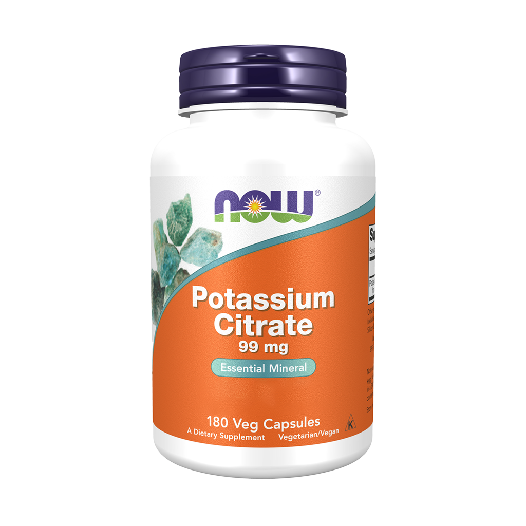 NOW Foods Potassium (Kalium) Citraat 99 mg (180 vegan capsules) Voor