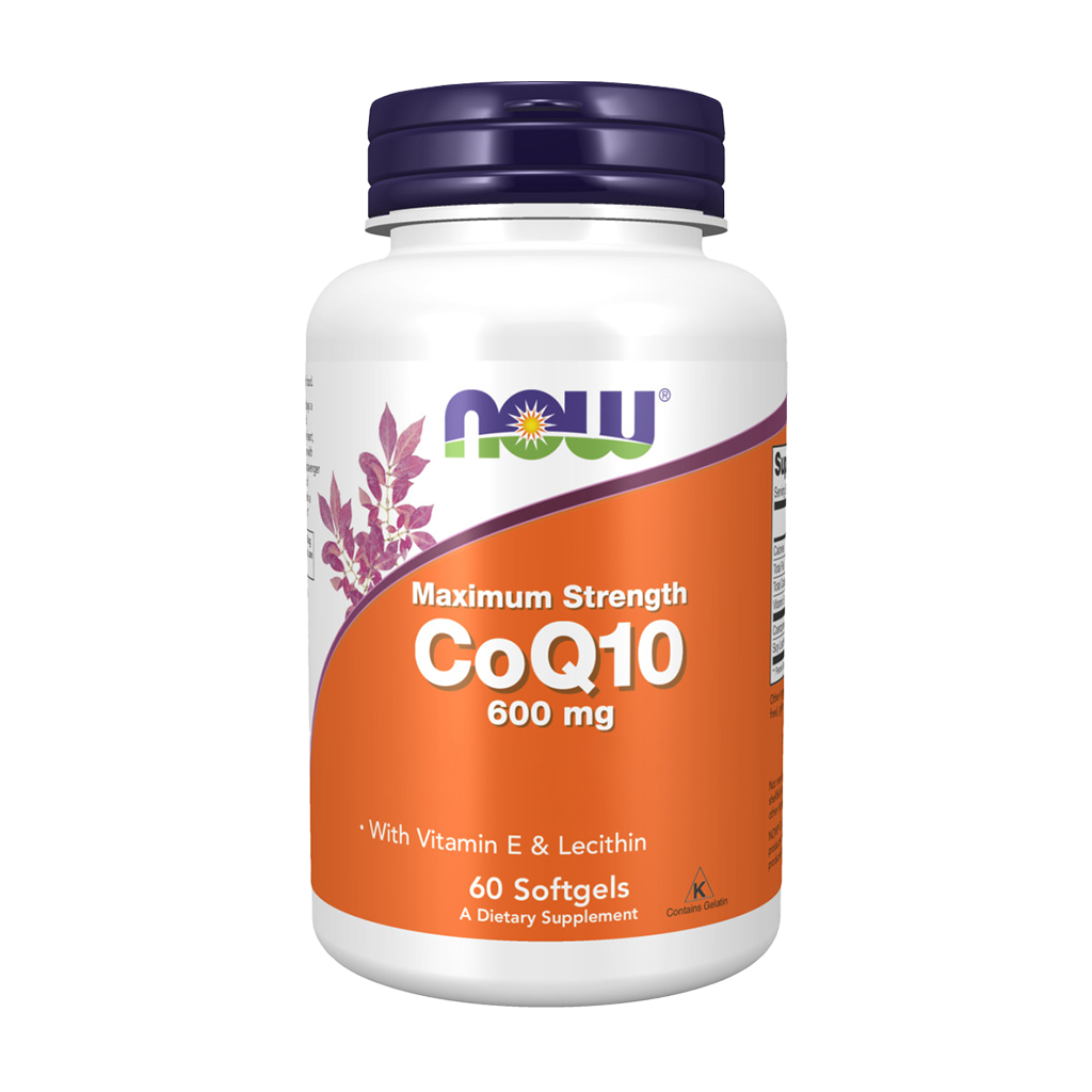 NOW Foods CoQ10 600mg (60 softgels) Voorkant