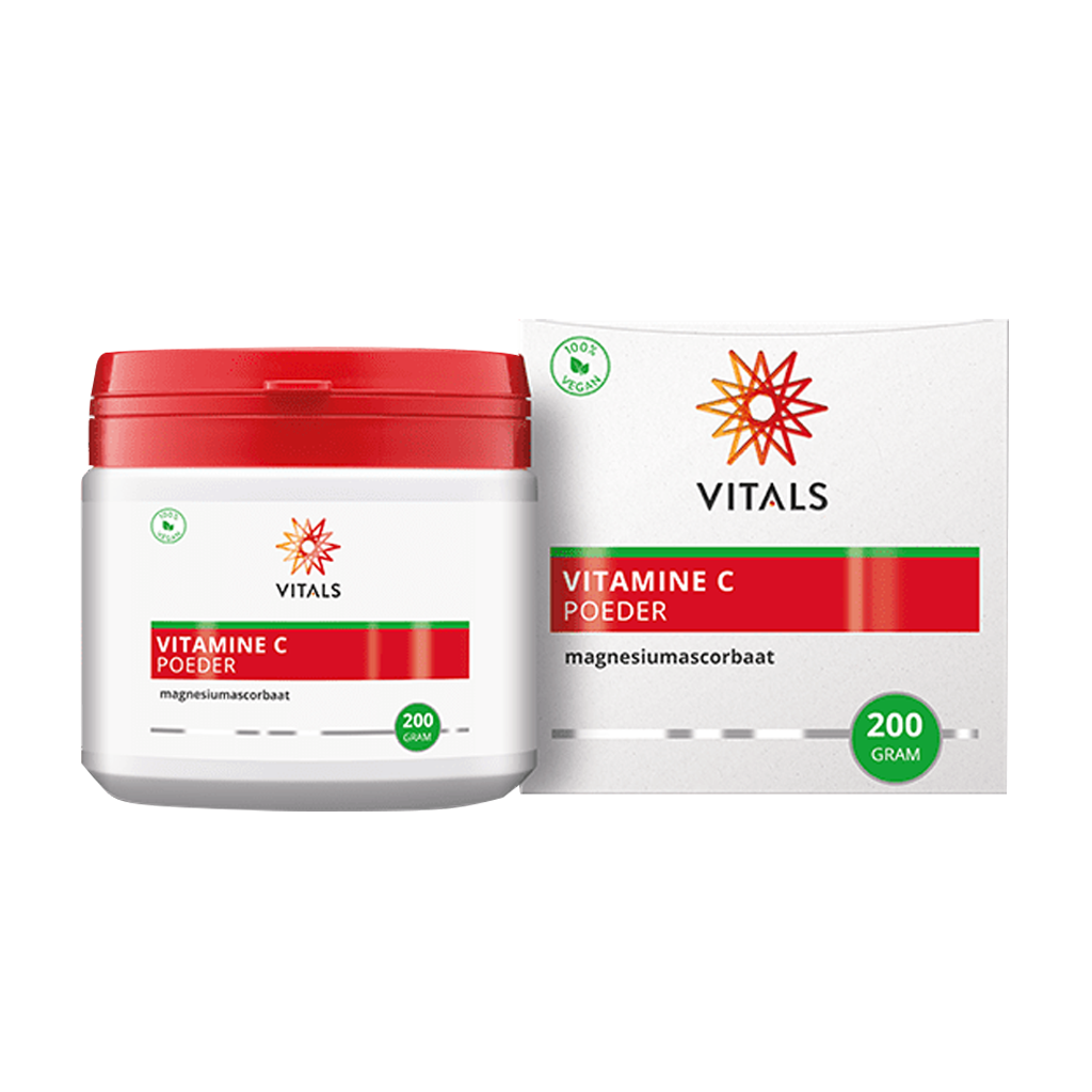 Vitals Vitamine C Poeder magnesiumascorbaat pot doosje 