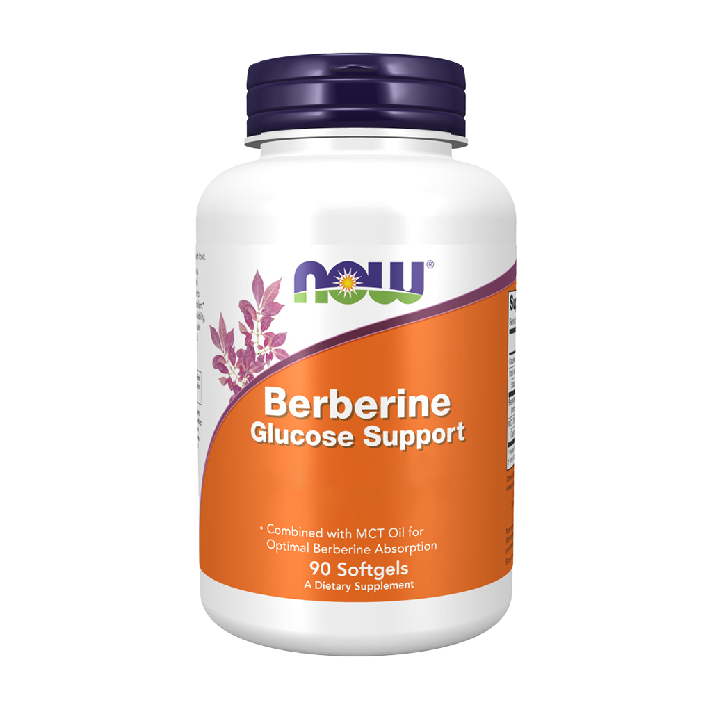 now foods berberine glucose ondersteuning 90 softgels voorkant