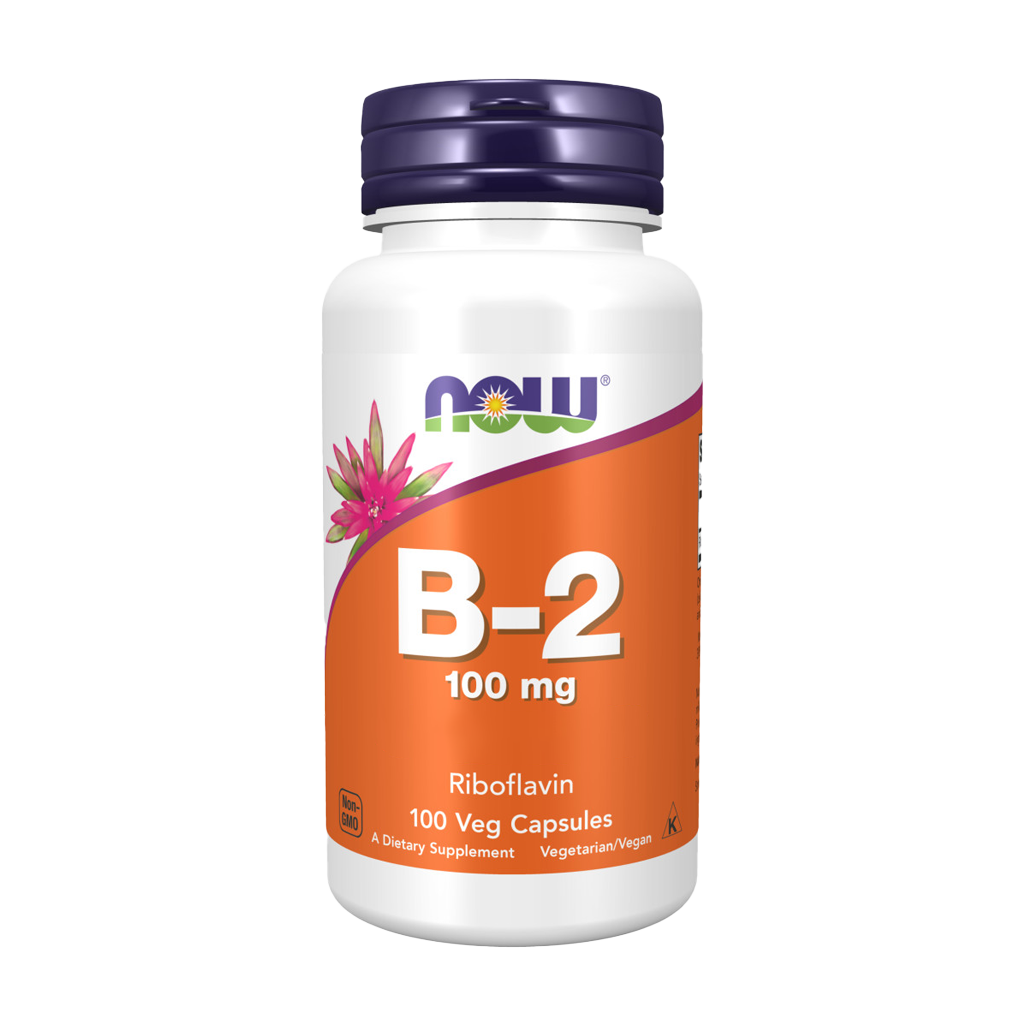 NOW Foods Vitamine B-2 100 mg (100 capusles) Voorkant