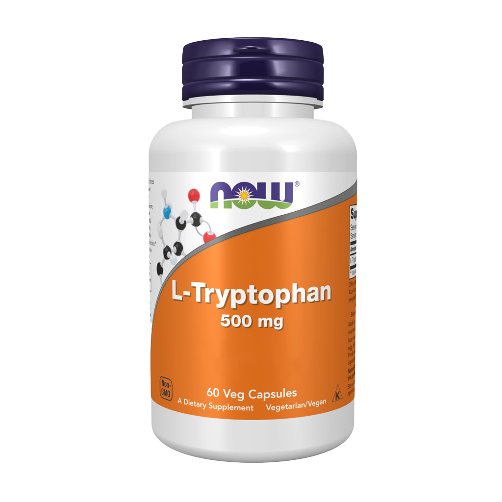 NOW Foods L-Tryptofaan 500 mg 60 capsules Voorkant