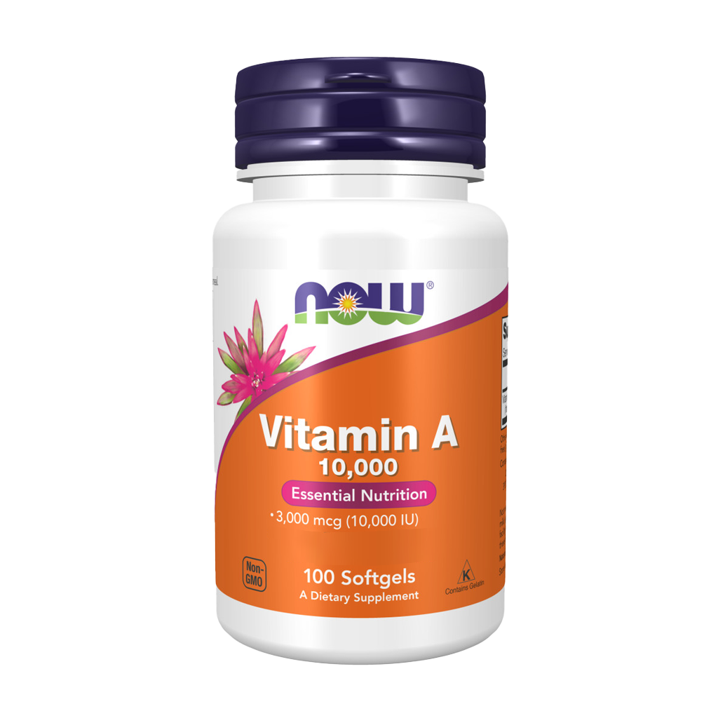 NOW Foods Vitamine A 10.000 IE (100 softgels) Voorkant