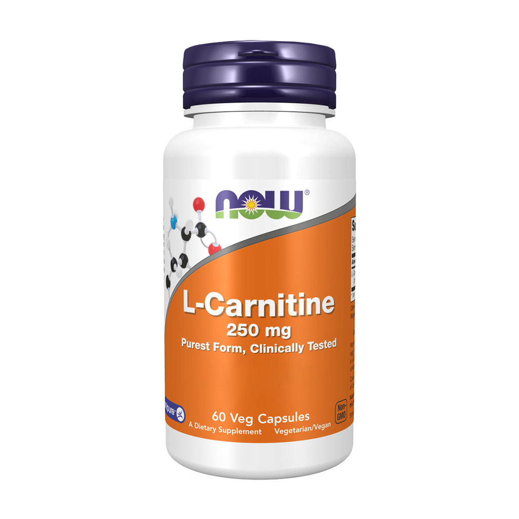 NOW Foods L-Carnitine 250 mg (60 capsules) Voorkant