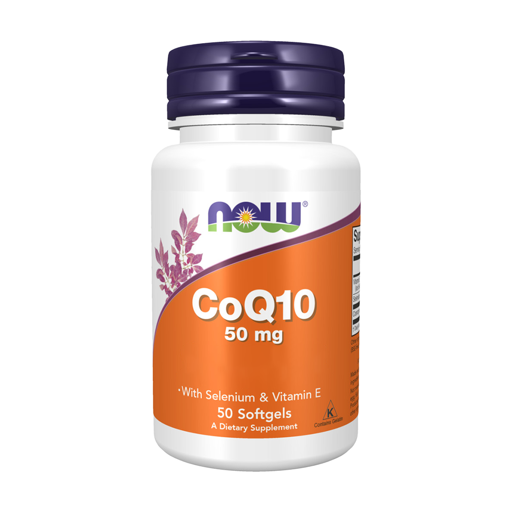 NOW Foods CoQ10 50 mg (50 soft gels) Voorkant