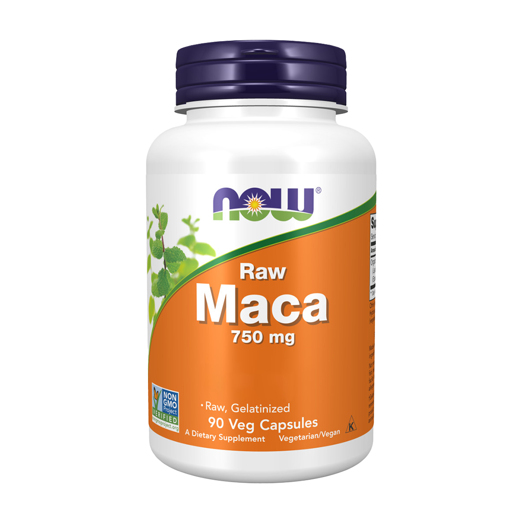 NOW Foods Maca 750mg 90 capsules Voorkant