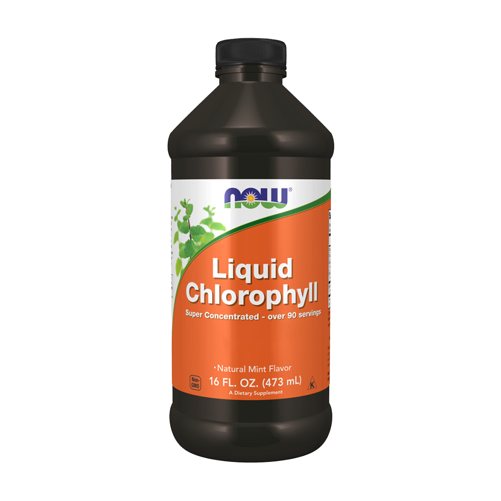 NOW Foods Vloeibare chlorofyl (473 ml.) Voorkant