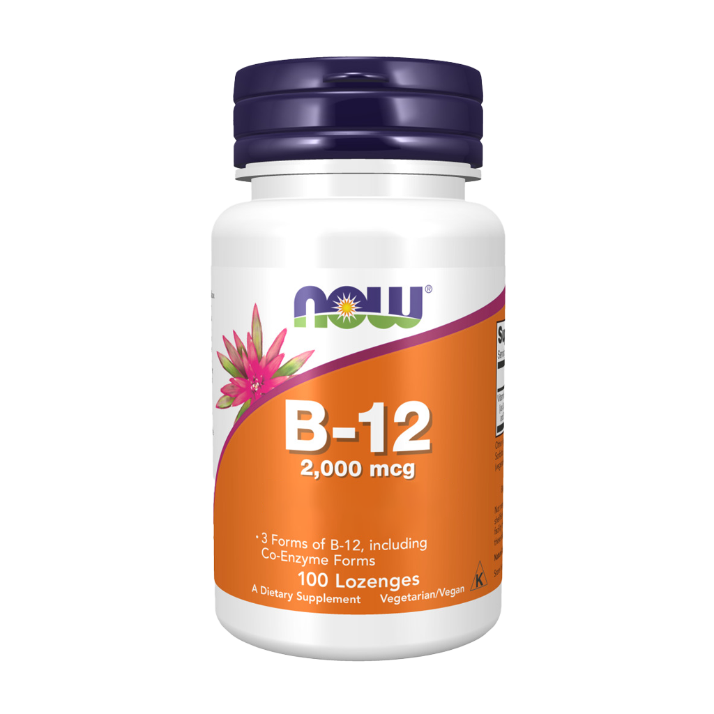 NOW Foods Vitamine B-12 2.000 mcg (100 lozenges) Voorkant