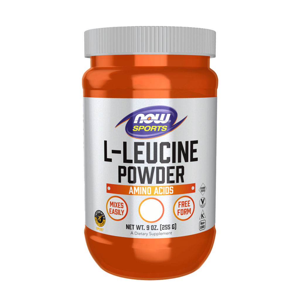 NOW Sports L-Leucine Poeder 255 gram Voorkant