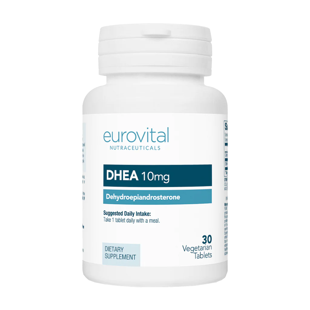 eurovital dhea 10mg 30 tabletten packshot voorkant