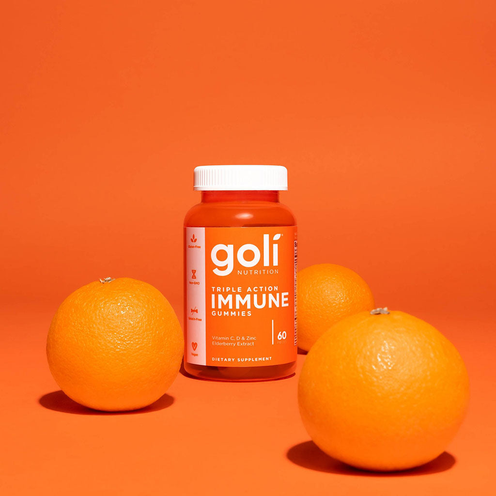 goli nutrition triple action immune gummies 60 gummies sfeerfoto sinaasappels