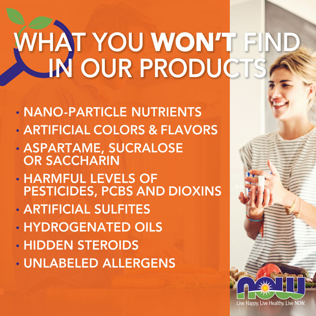 now foods magnesium inositol relax powder 454 grams wat je niet vindt in de NOW Foods producten