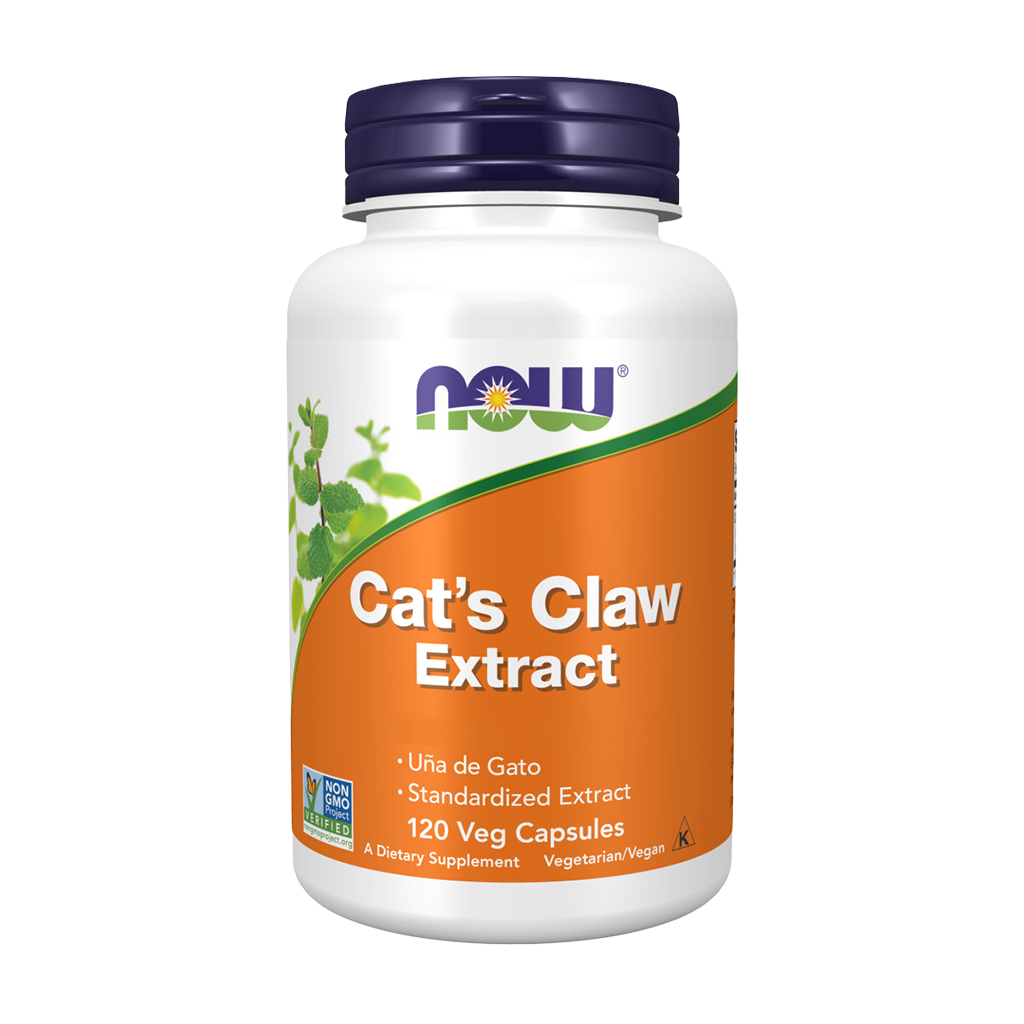 NOW Foods Kattenklauw extract (120 capsules) Voorkant