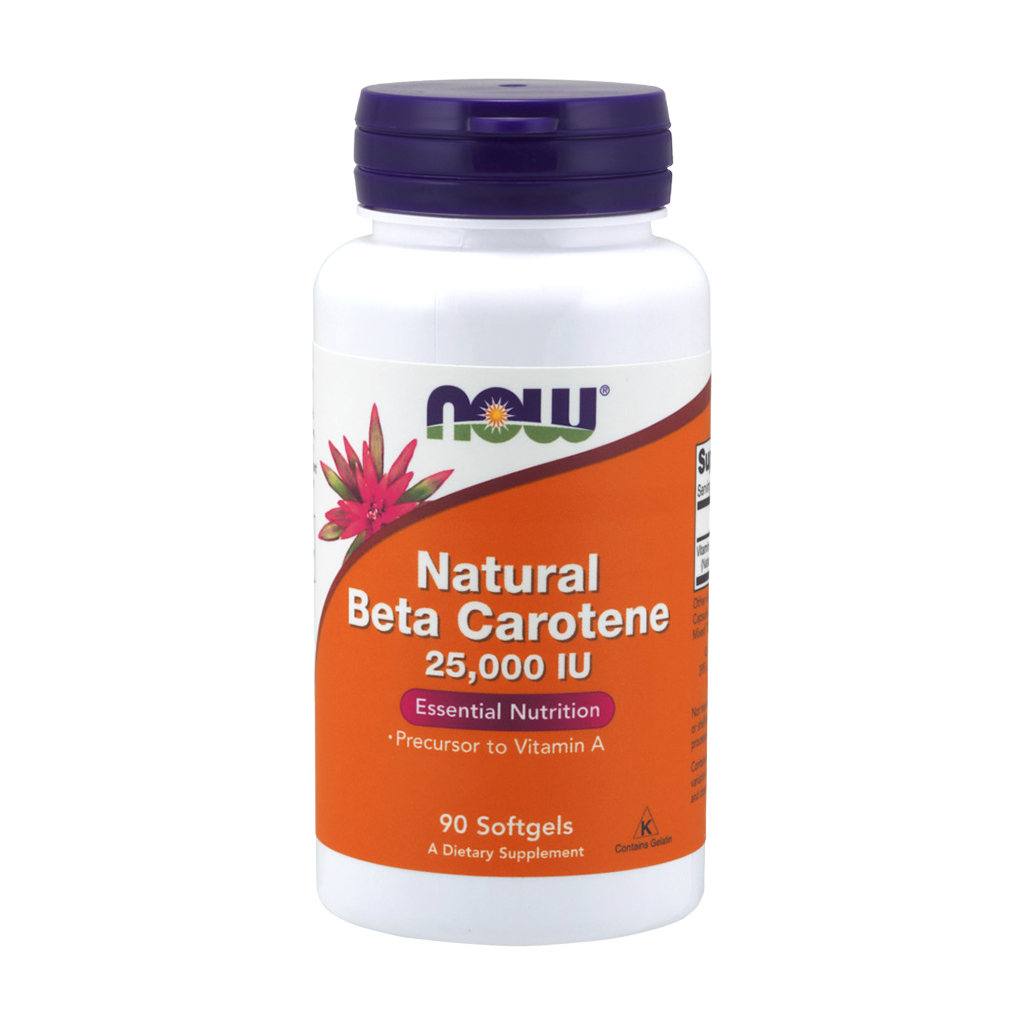 NOW Foods Beta-carotene 7500 mcg (90 softgels) Voorkant