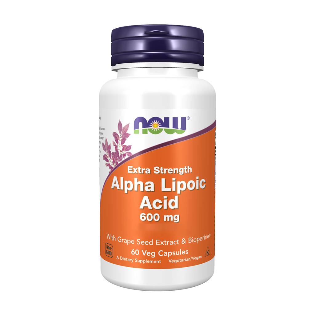 now foods alfa liponzuur extra sterkte 600mg 60 capsules voorkant