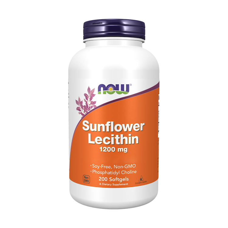 now foods zonnebloem lecithine 1200 mg 200 softgels packshot voorpagina