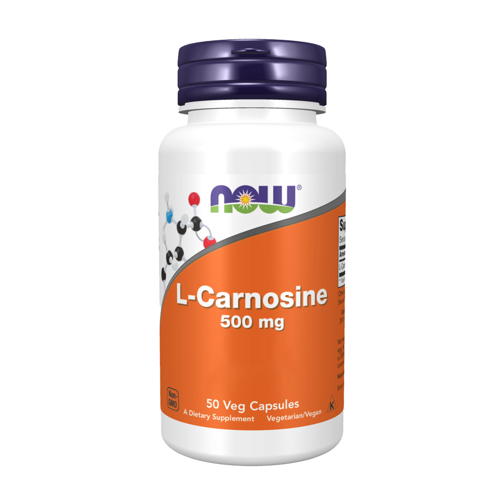 NOW Foods L-Carnosine (Beta-Alanyl-L-Histidine) 500 mg 50 capsules