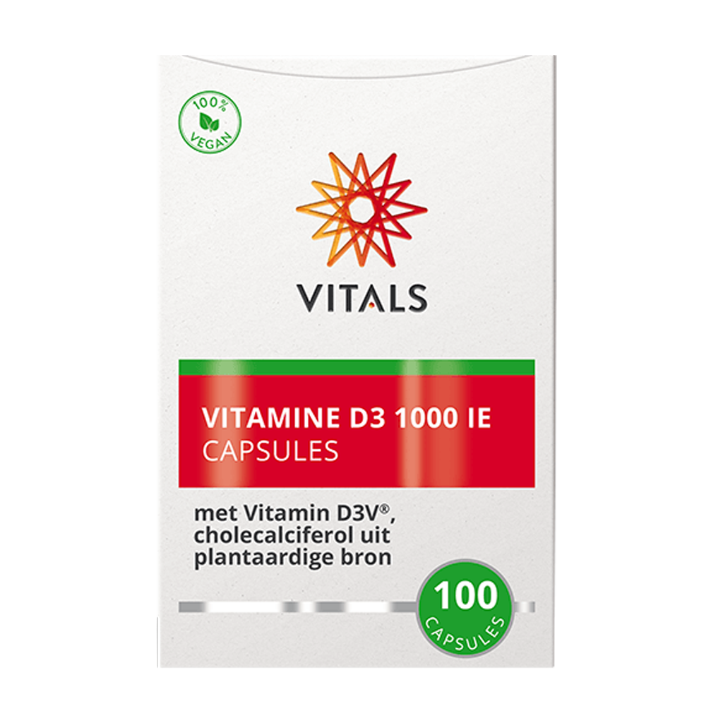 Vitals Vitamine D3 1000 ie Capsules verpakking