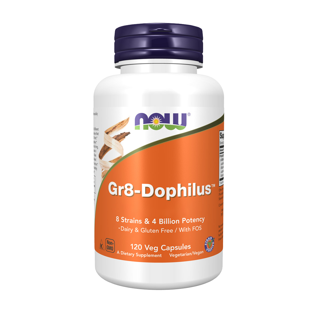 NOW Foods Gr8-Dophilus (120 capsules) Voorkant
