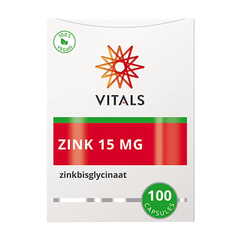 Vitals Zink 15 mg verpakking