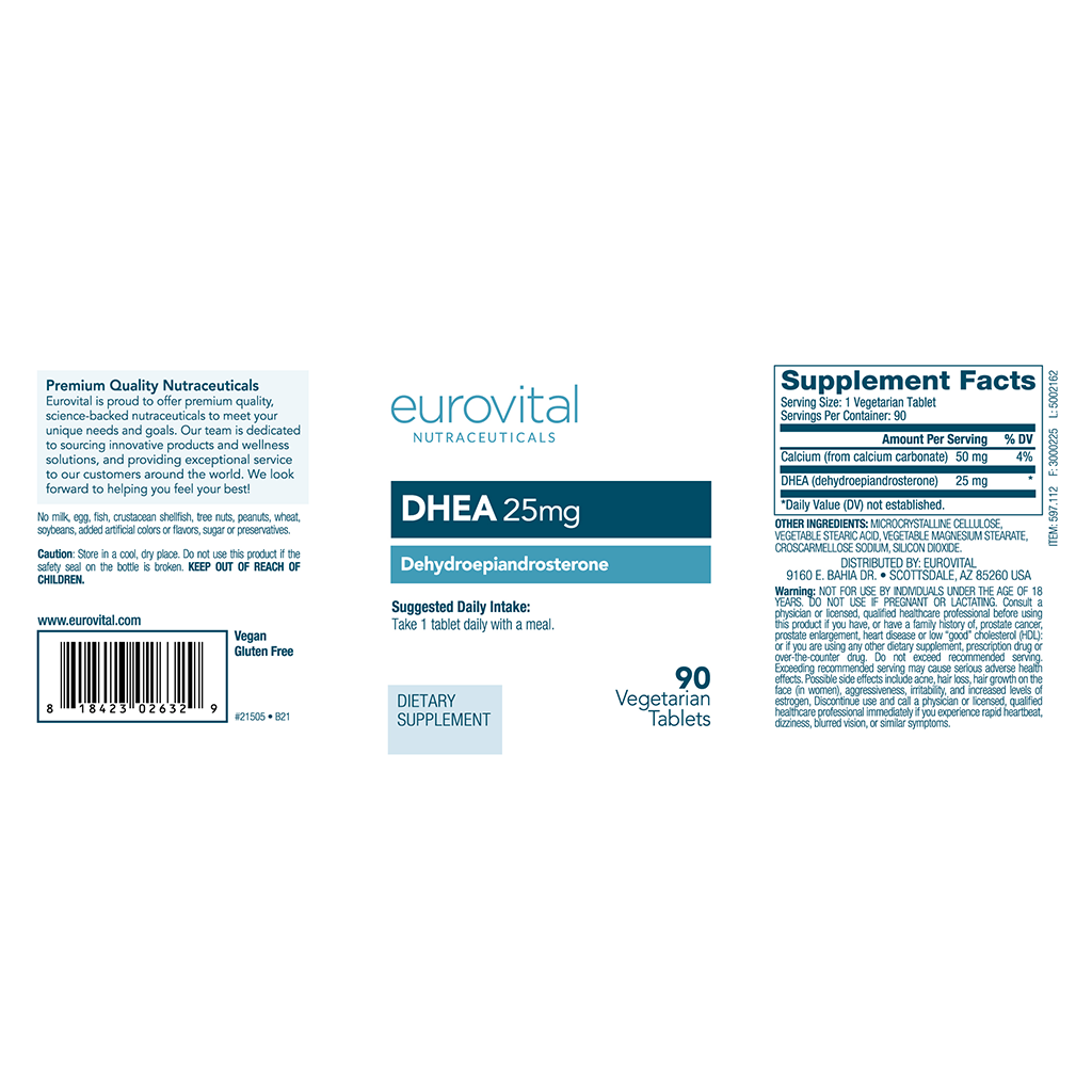 DHEA 25mg (90 tabletten) label