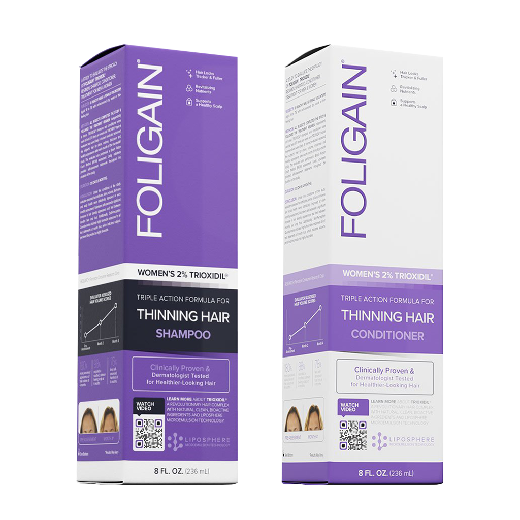 FOLIGAIN Anti-Haaruitval Shampoo & Conditioner voor Vrouwen (2x 236 ml.)