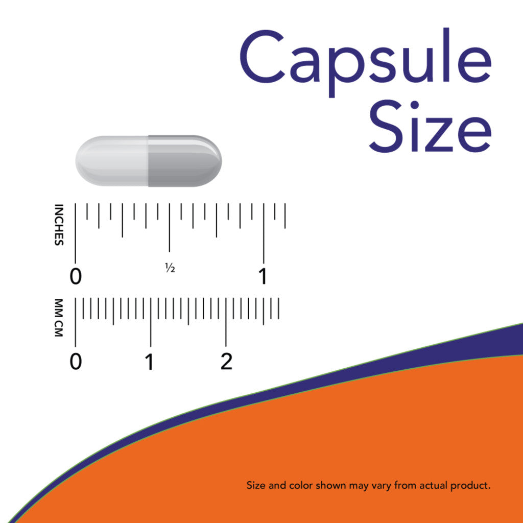 NOW Foods Vitamine B-2 100 mg (100 capusles) Capsule grootte