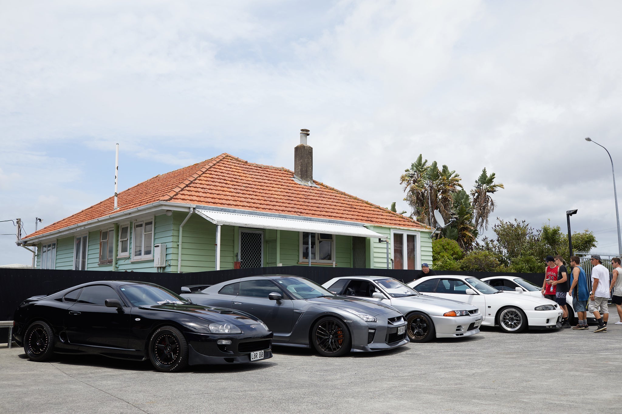 Nissan GTRs and Supras lineup at Scarles Performance