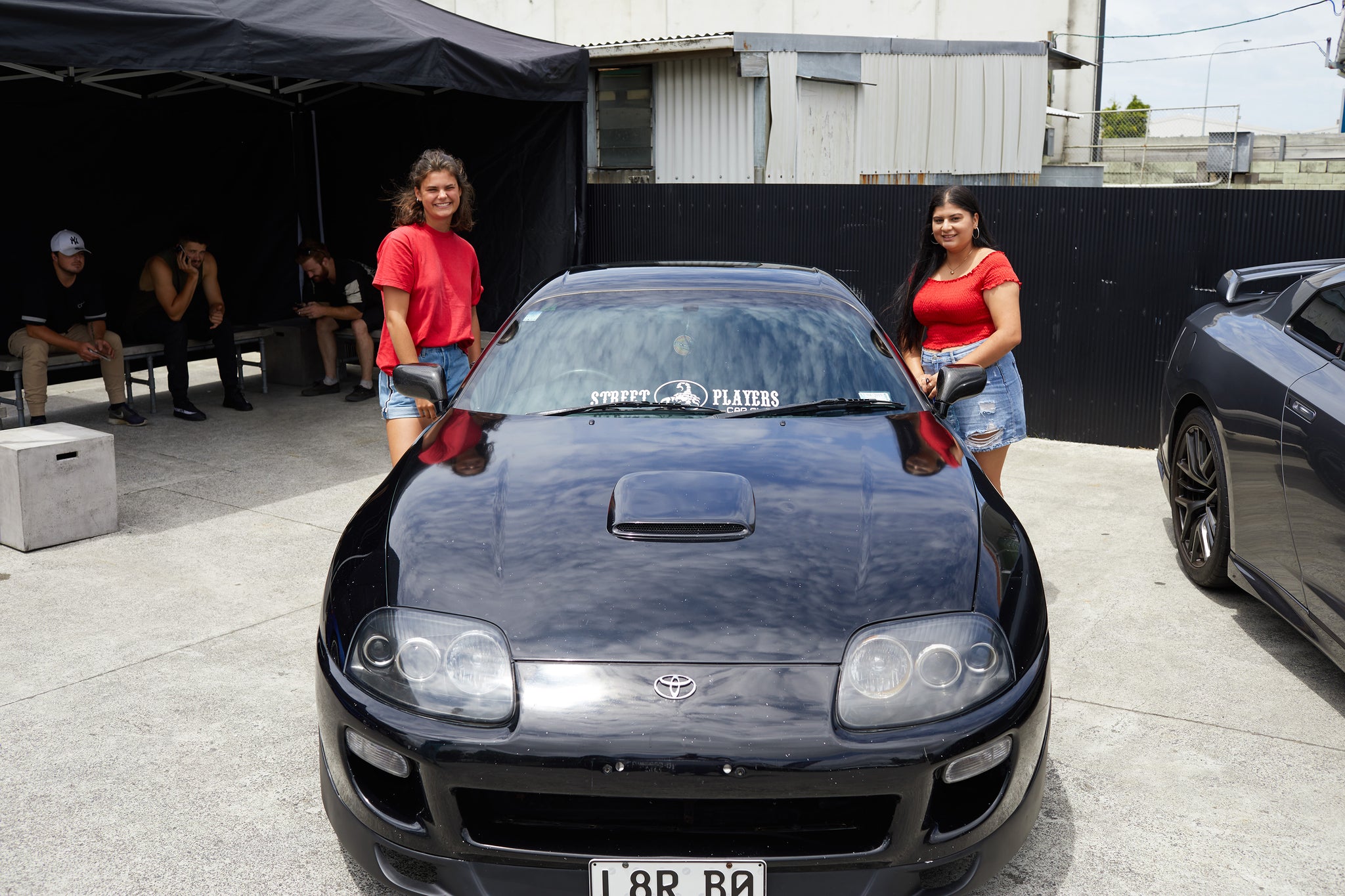 Toyota Supra and babes at Scarles
