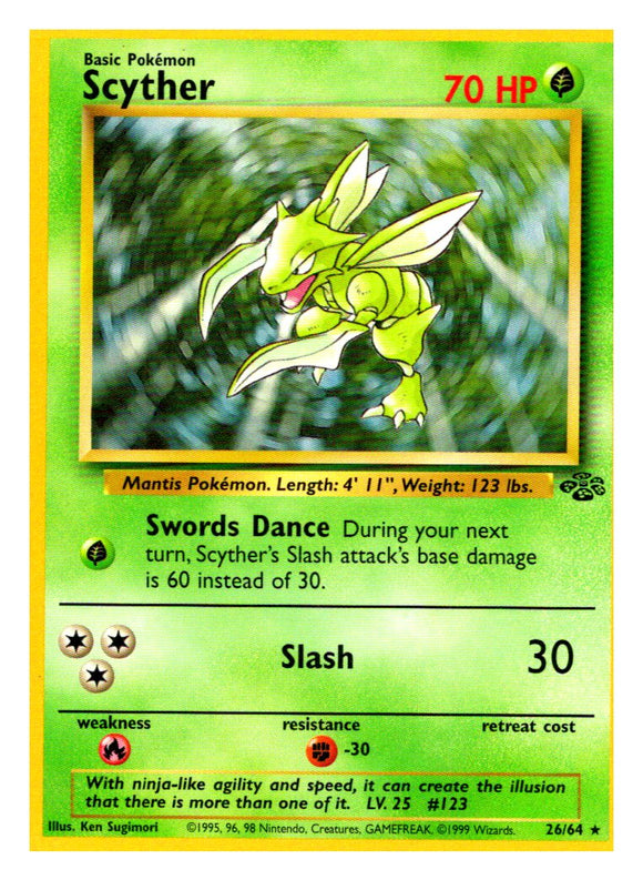 Buy Scyther Pokemon Base Set Jungle 26 64 At Jm Collectibles For Only 8 00