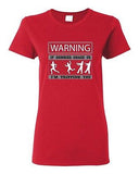 Ladies Warning If Zombies Chase Us Tripping You TV Funny Parody DT T-Shirt Tee