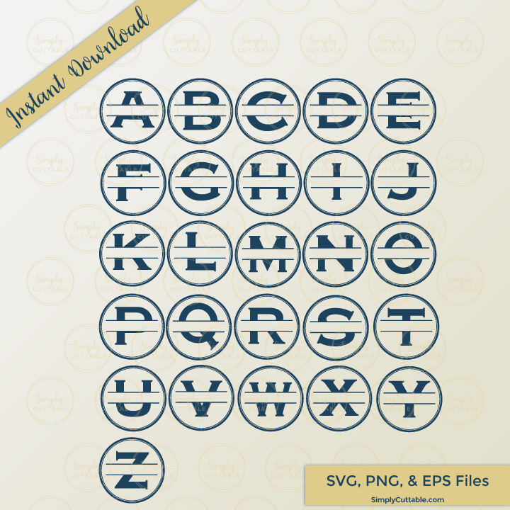 Download Circle Split Monogram Svg Cut Files Simply Cuttable