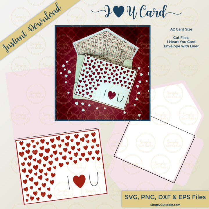 Download I Heart U Card SVG Bundle, SVG Designs, SVG Files for ...