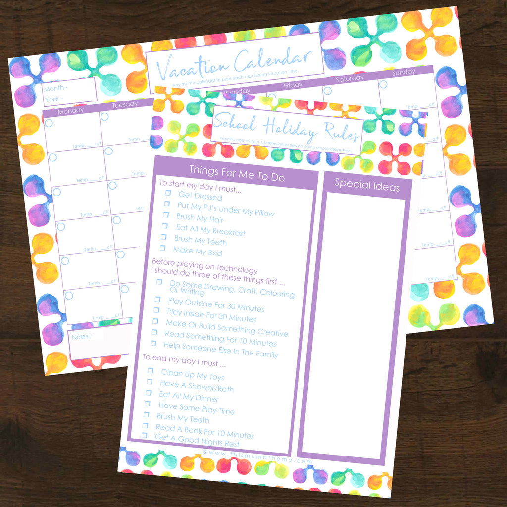 holiday calendar rules holidays printable mum instant vacation