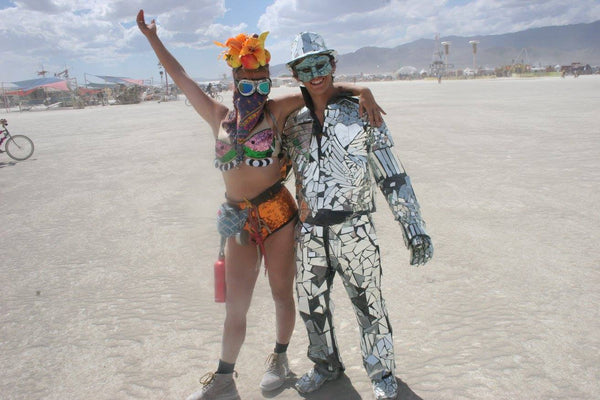 Sparklebutt sequin shorts at Burning Man