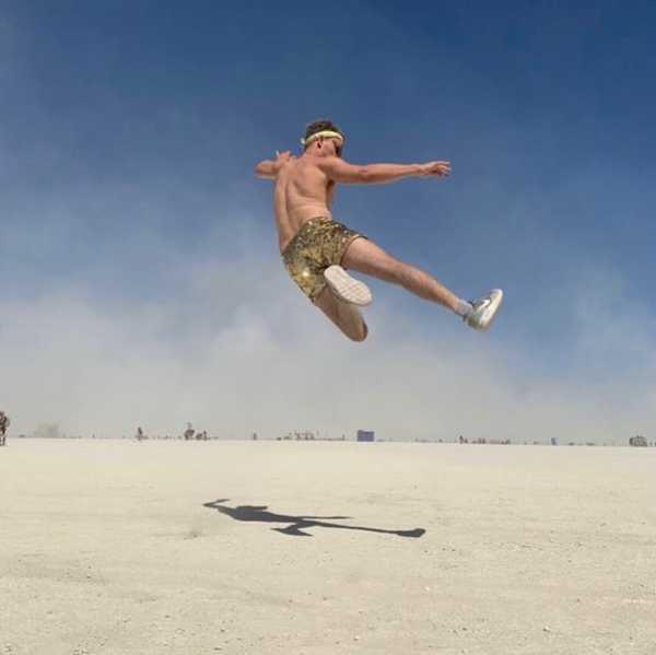 Gold Sequin Shorts at Burning Man